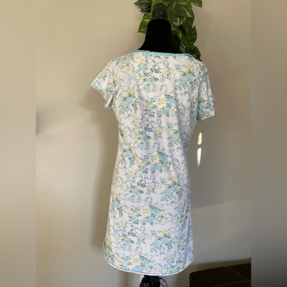 Kathryn Elegant Floral Dress pijama vintage with Blue Flowers Size L - Picture 6 of 8